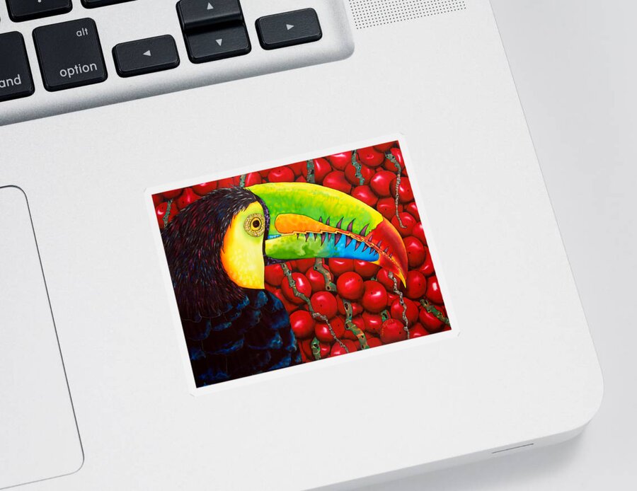  Watercolor Sticker featuring the painting Rainbow Toucan by Daniel Jean-Baptiste