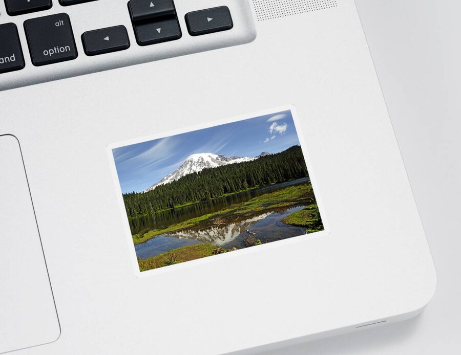 Mt Rainier Sticker featuring the photograph Rainier's Reflection by Tikvah's Hope
