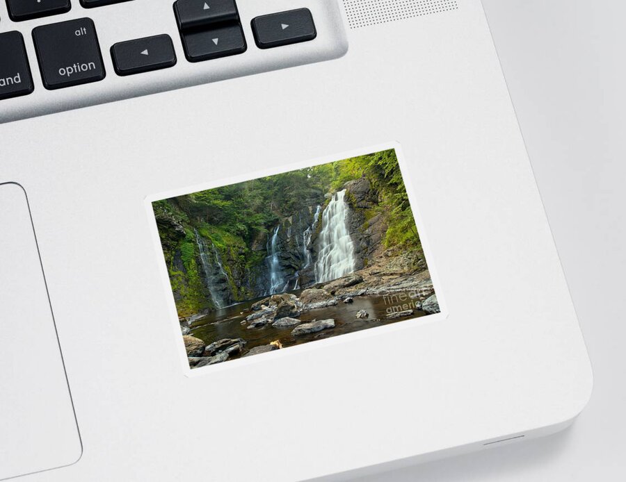 Raymondskill Falls Sticker featuring the photograph Raymondskill Waterfall Canyon by Adam Jewell