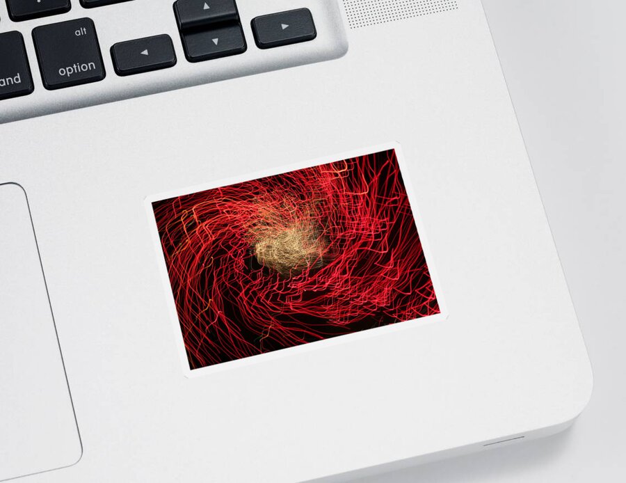 Light Painting Sticker featuring the photograph Red and White by Ric Bascobert