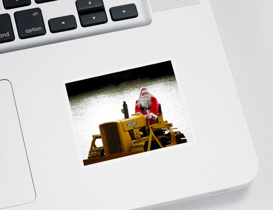 Mr Claus Sticker featuring the photograph Red Neck Santa Claus by Kim Galluzzo