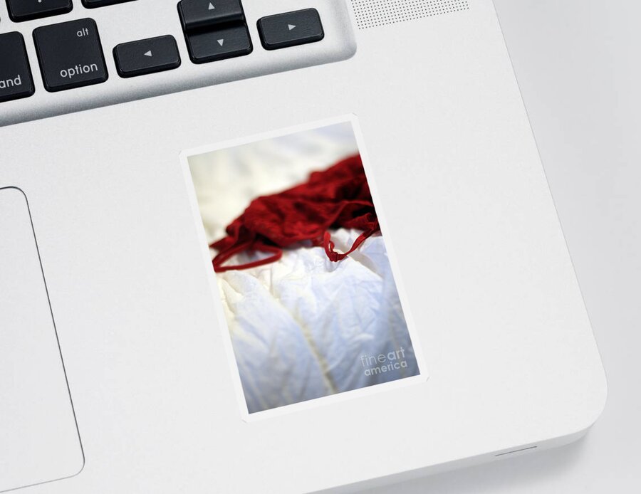 Lingerie Sticker featuring the photograph Red by Trish Mistric
