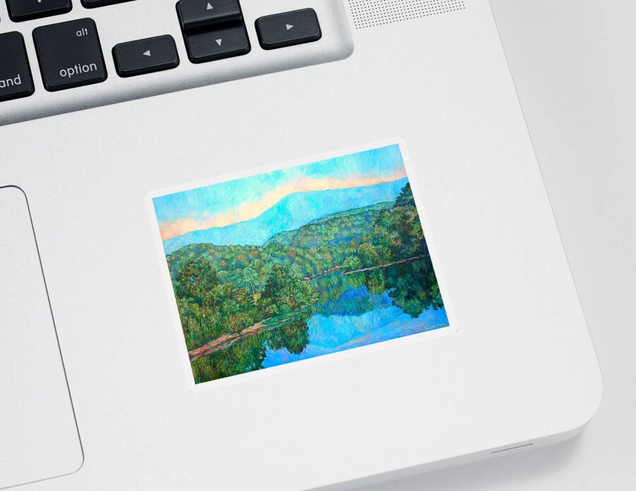 Mountainscape Sticker featuring the painting Reflections on the James River by Kendall Kessler