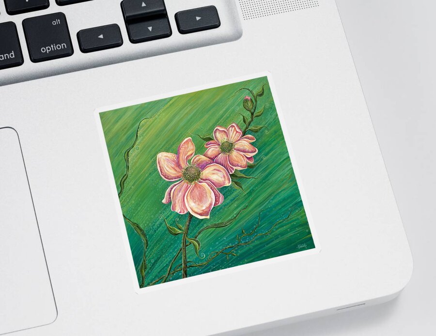 Floral Sticker featuring the painting Remember My Spirit by Tanielle Childers