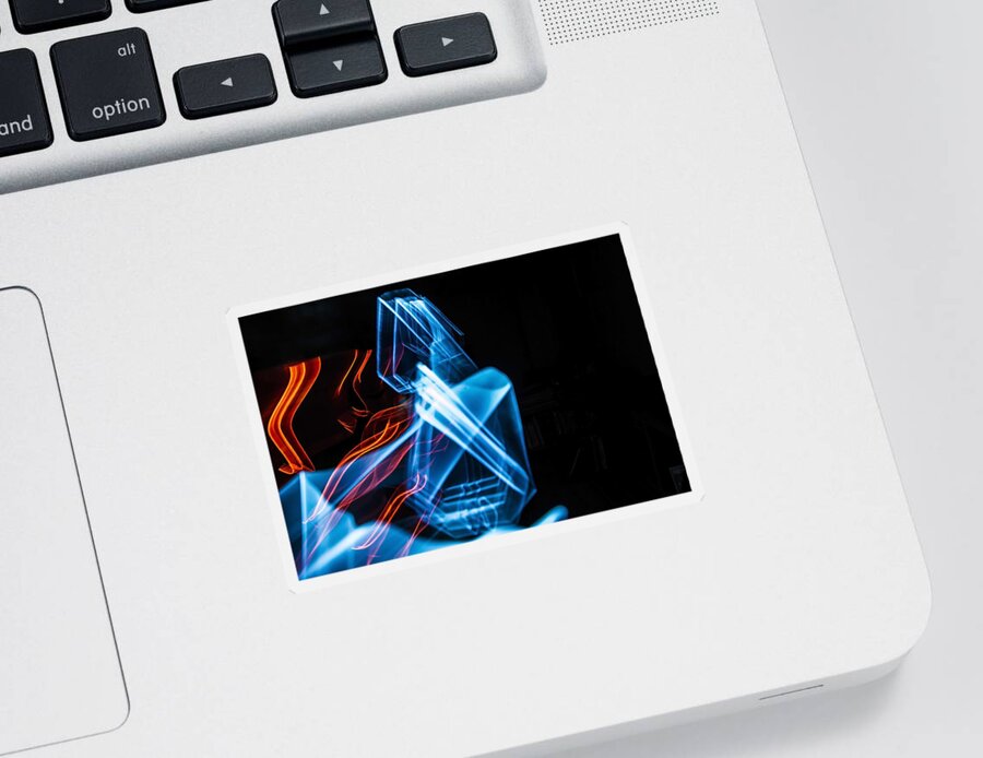Triangle Sticker featuring the photograph Repeating triangles light painting by Sven Brogren
