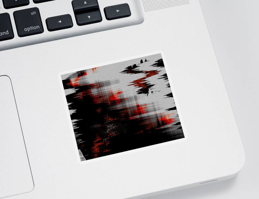 Modern Abstract Sticker featuring the painting Reverberation oil digital painting by Georgeta Blanaru