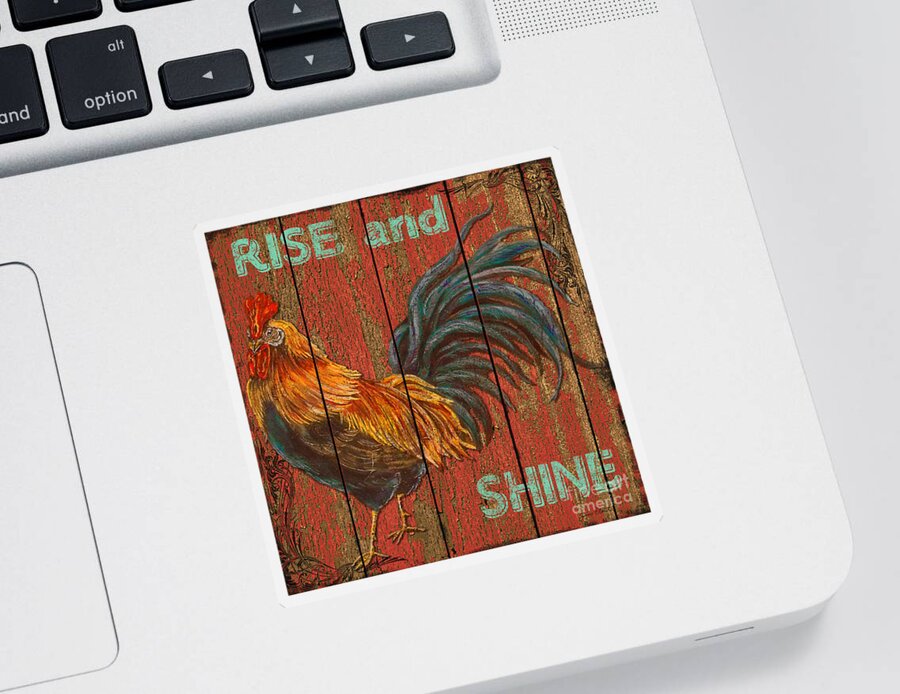 Digital Art Sticker featuring the mixed media Rise and Shine by Jean PLout