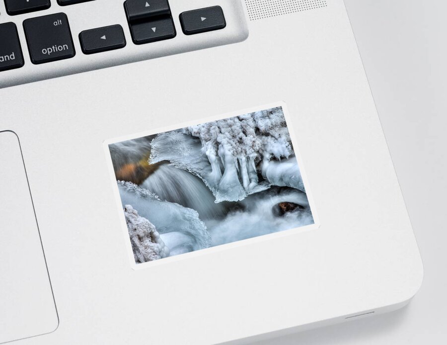 River Sticker featuring the photograph River Ice by Chad Dutson