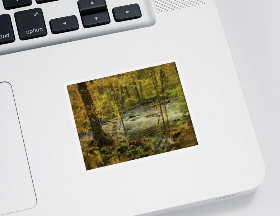 River Sticker featuring the photograph River in Autumn by Fran Gallogly