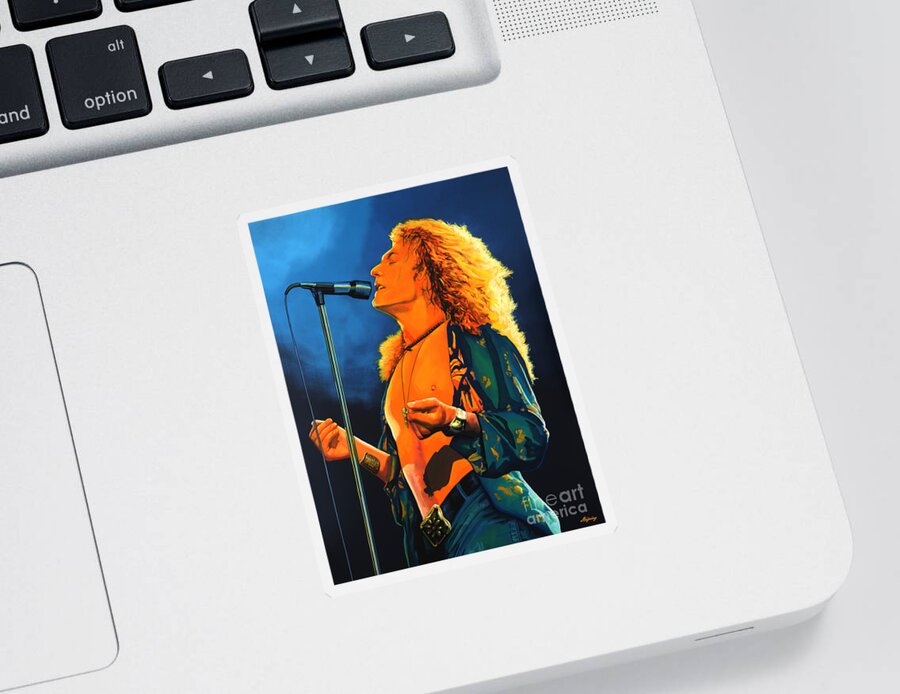 Robert Plant Sticker featuring the painting Robert Plant by Paul Meijering