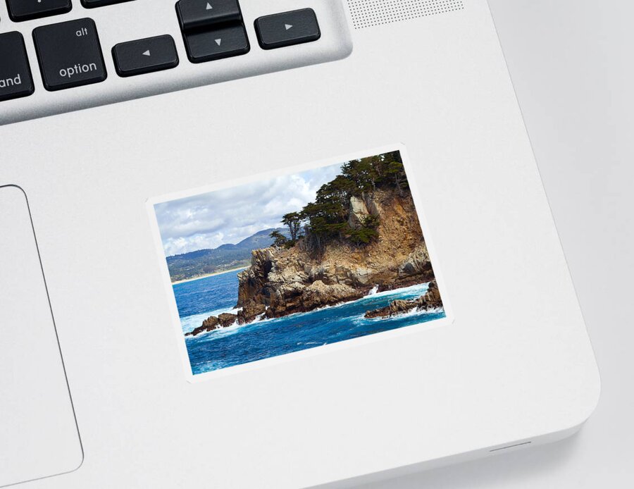 Point Lobos Sticker featuring the photograph Rocky Outcropping at Point Lobos by Charlene Mitchell