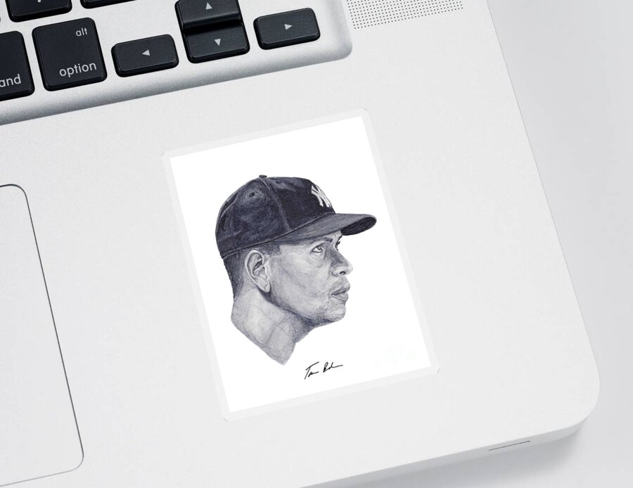 Alex Rodriguez Sticker featuring the painting Rodriguez by Tamir Barkan