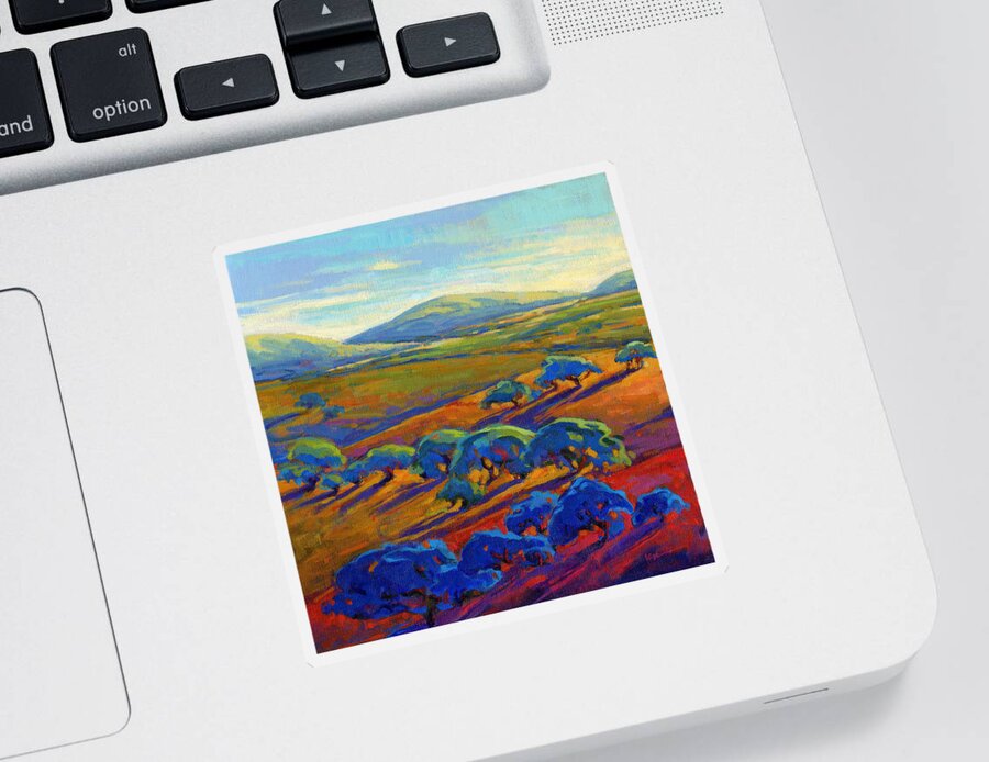 California Sticker featuring the painting Rolling Hills 2 by Konnie Kim