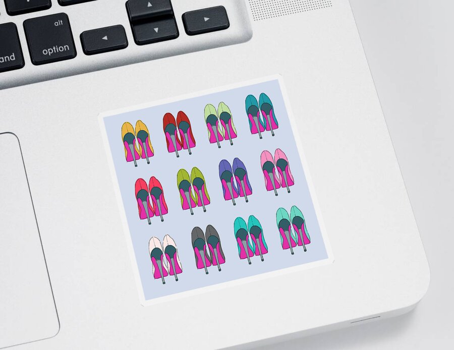 Abundance Sticker featuring the photograph Rows Of Multicolored High Heels by Ikon Ikon Images