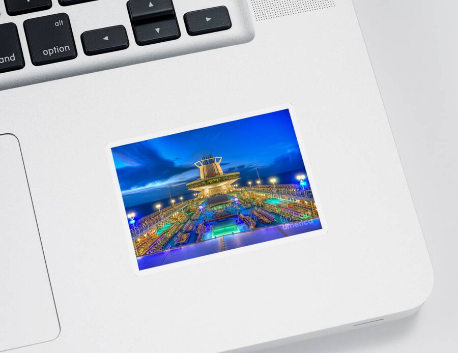 Michael Sticker featuring the photograph Royal Carribean Cruise Ship by Michael Ver Sprill