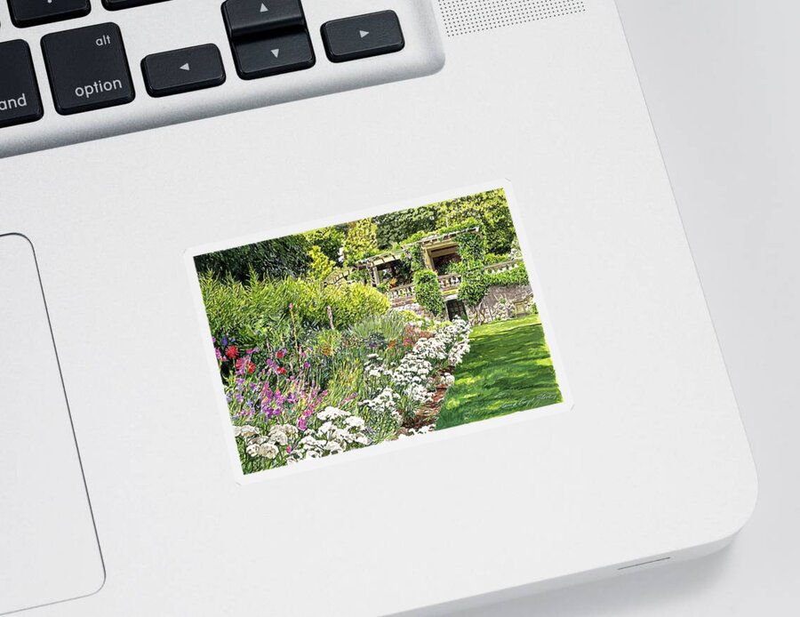 Gardens Sticker featuring the painting Royal Hatley Gardens by David Lloyd Glover
