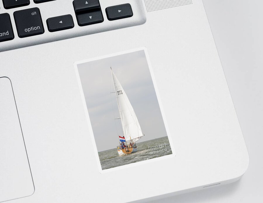 Big Sticker featuring the photograph Sailing untill we meet the horizon by Patricia Hofmeester
