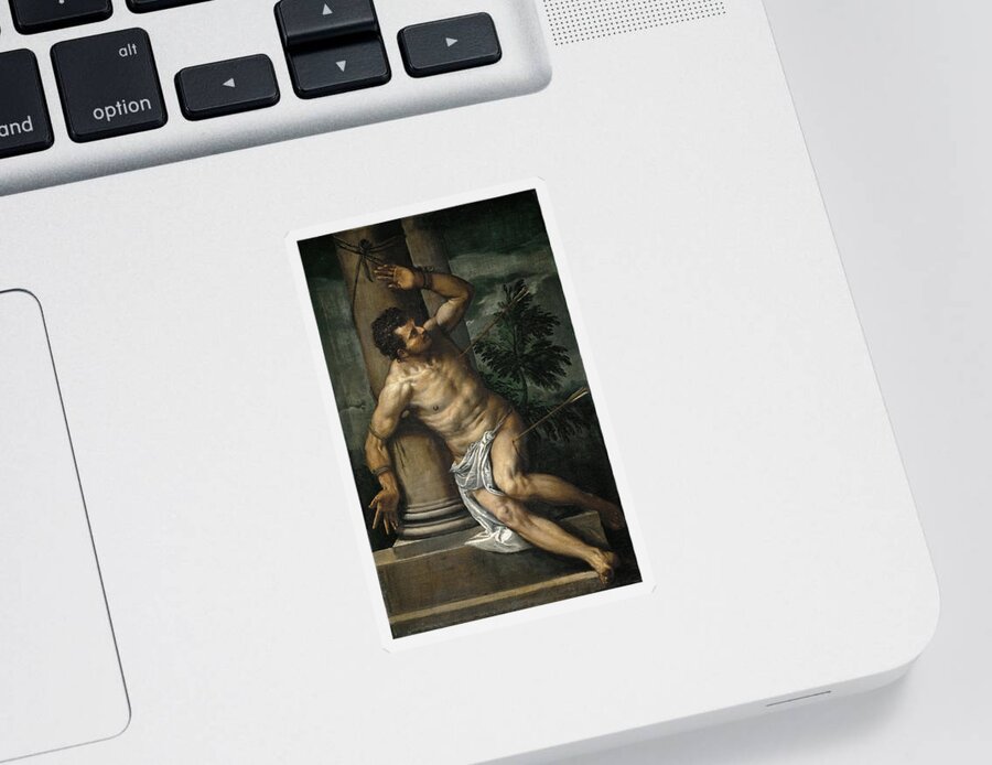 Paolo Veronese Sticker featuring the painting Saint Sebastian by Paolo Veronese