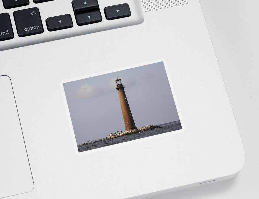 Sand Island Lighthouse Sticker featuring the photograph Sand Island Lighthouse - Once 40 Acres by Travis Truelove