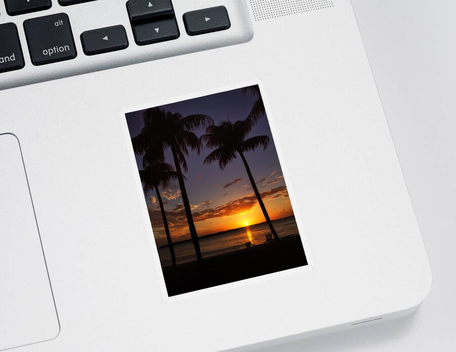 Sunset Sticker featuring the photograph Sanibel Island Sunset by Kim Hojnacki
