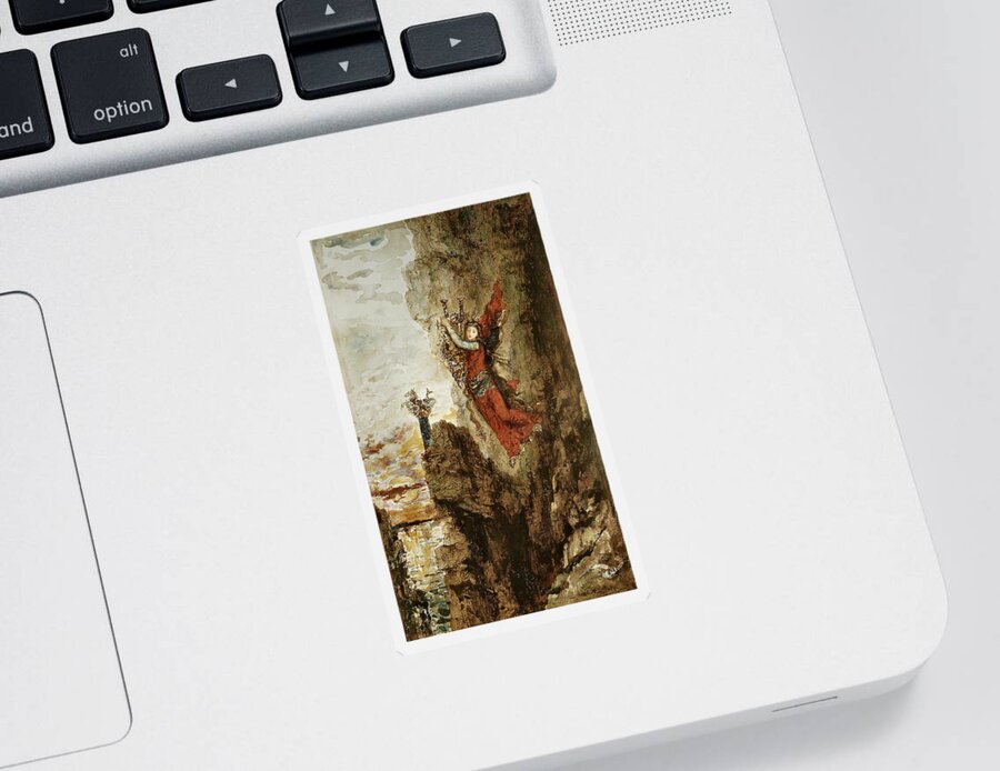 Gustave Moreau Sticker featuring the painting Sappho in Lefkada by Gustave Moreau