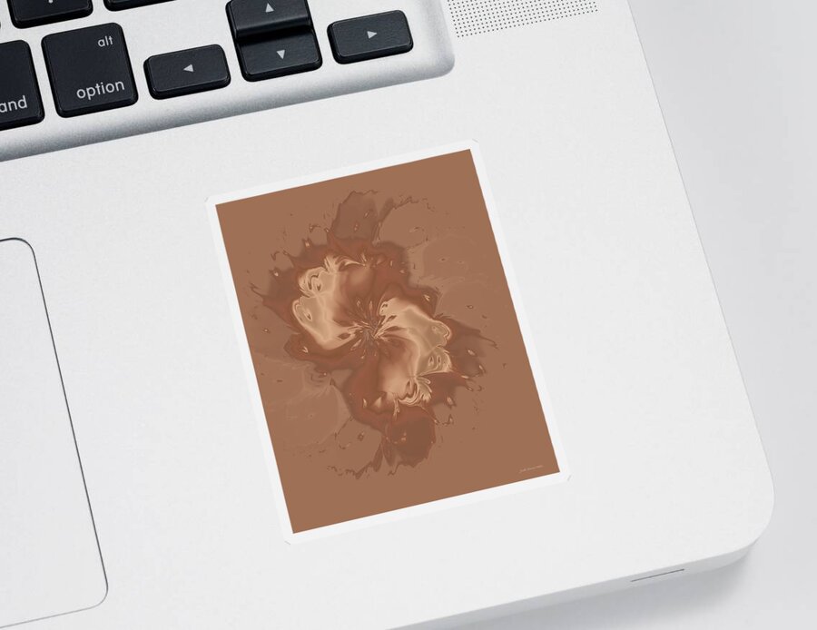 Abstract Sticker featuring the digital art Satin Flower by Judi Suni Hall