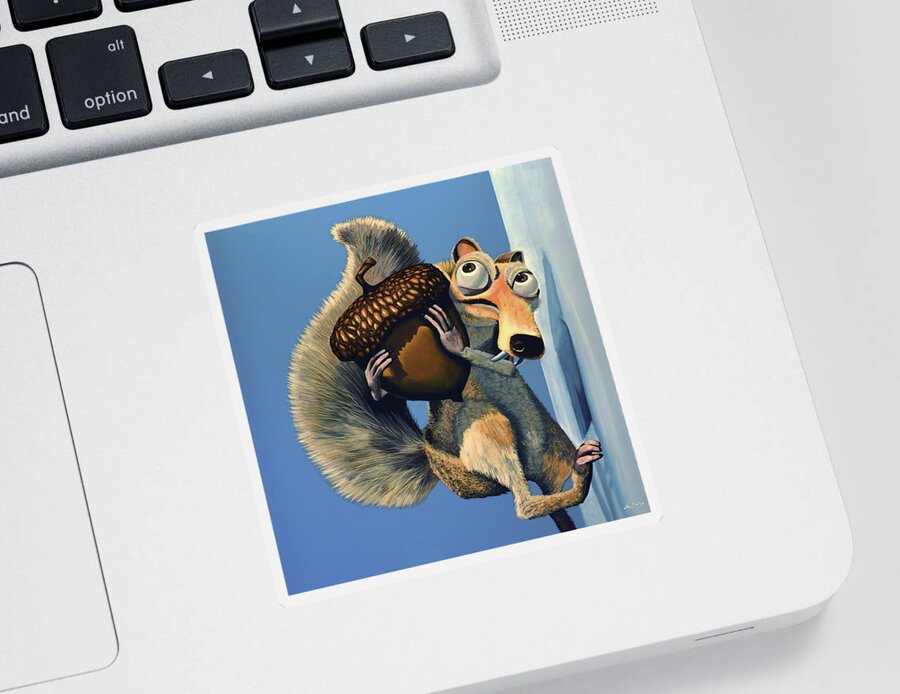 Scrat Sticker featuring the painting Scrat of Ice Age by Paul Meijering