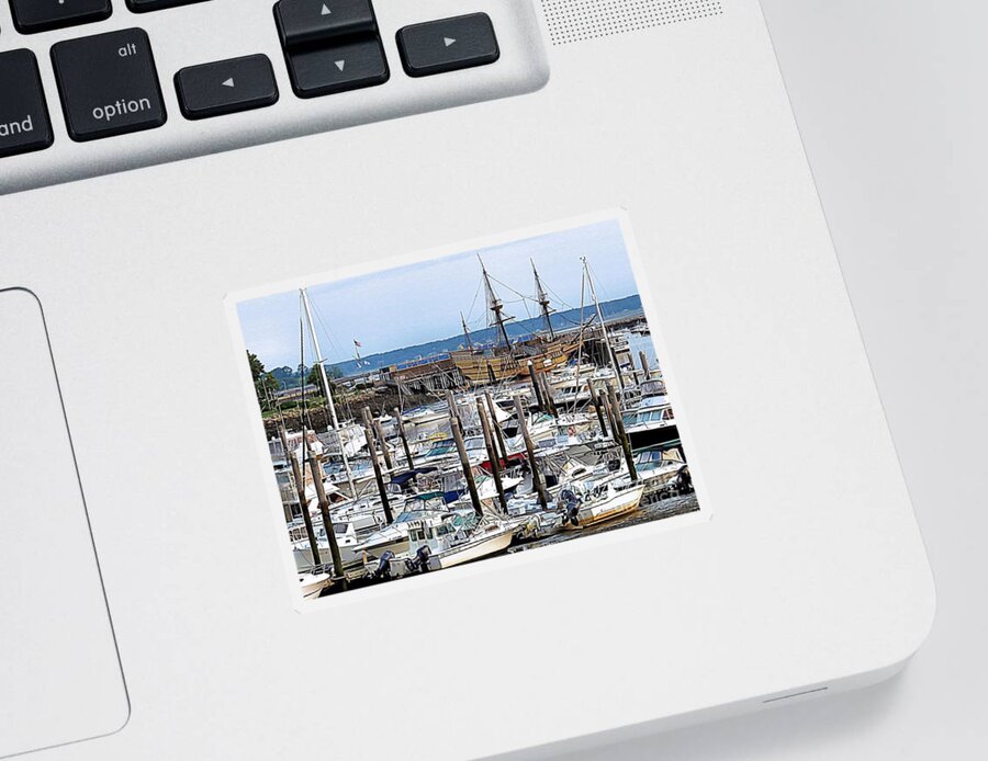 Sea Sticker featuring the photograph Sea of Boats by Janice Drew