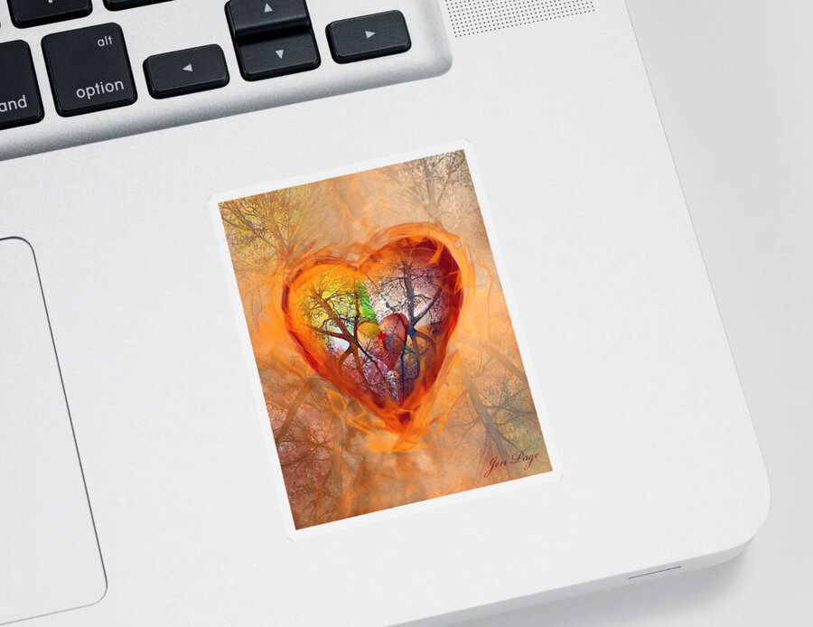 Season Of The Heart Sticker featuring the digital art Season of the Heart by Jennifer Page