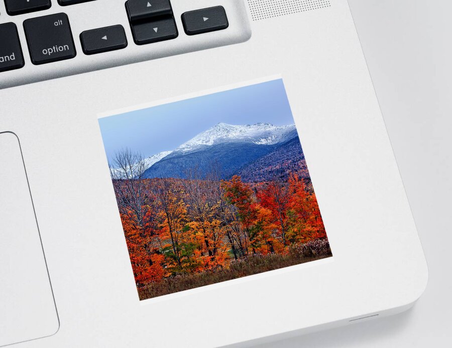 Autumn Sticker featuring the photograph Seasons' Shift #2 - Mount Washington - White Mountains by Nikolyn McDonald
