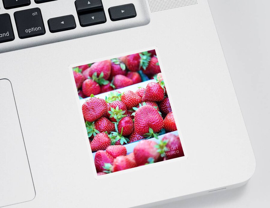 Strawberries Sticker featuring the photograph Sweet Strawberries by Lisa Billingsley