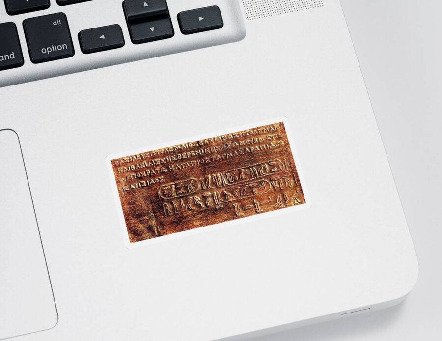 Science Sticker featuring the photograph Serapeum Plaque, Greek With Egyptian by Science Source