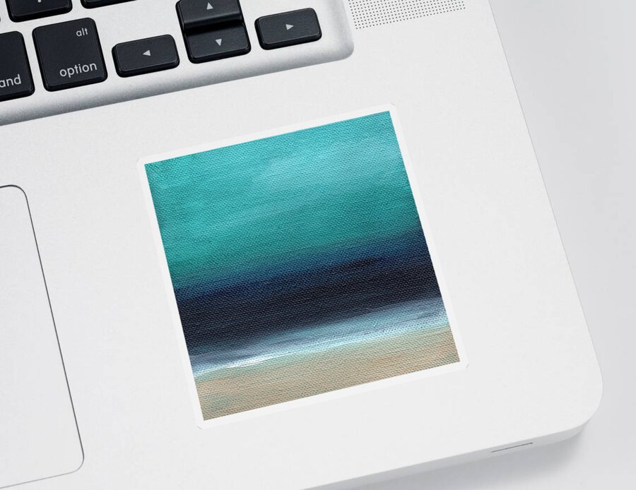 Beach Sticker featuring the painting Serenity- Abstract Landscape by Linda Woods