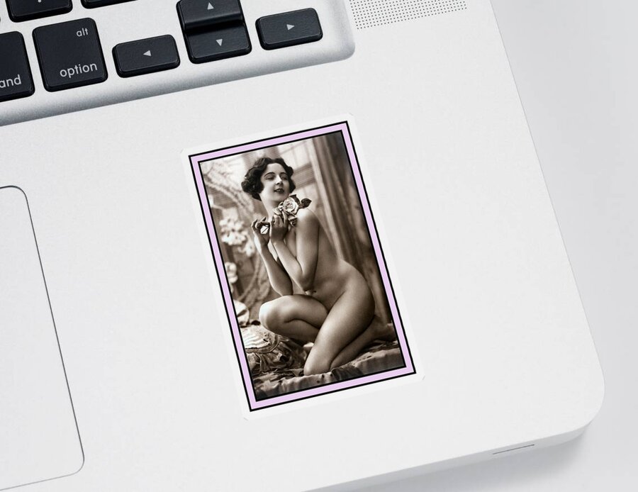 Sexy Nude Pink Border Sticker by Studio Artist - Fine Art America