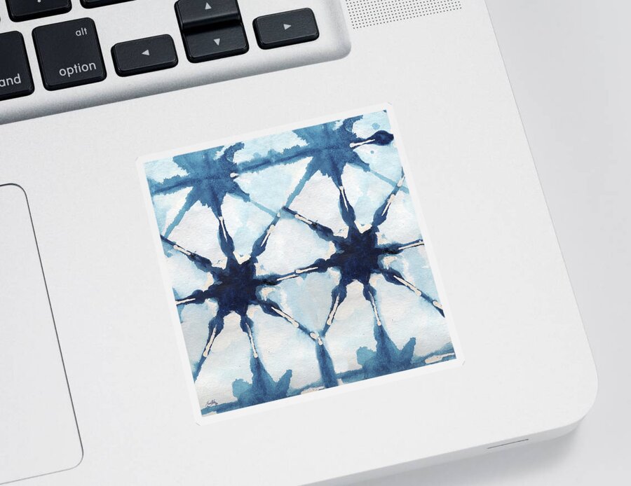 Shibori Sticker featuring the digital art Shibori II by Elizabeth Medley