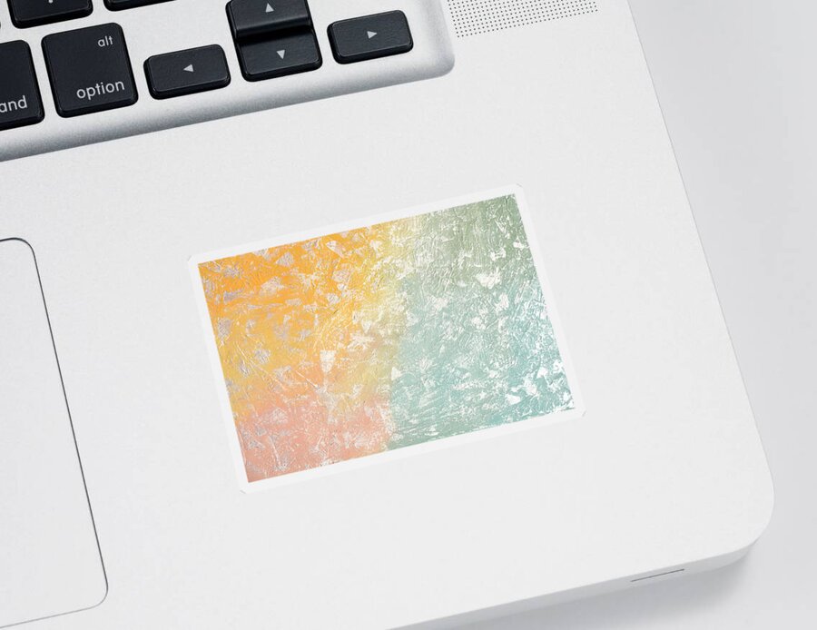 Sky Sticker featuring the painting Shimmering Pastels 2 by Linda Bailey