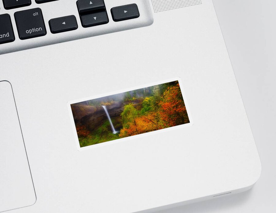 Silver Falls Sticker featuring the photograph Silver Falls Pano by Darren White