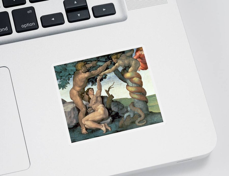 Michelangelo Sticker featuring the painting Sistine Chapel Ceiling by Michelangelo