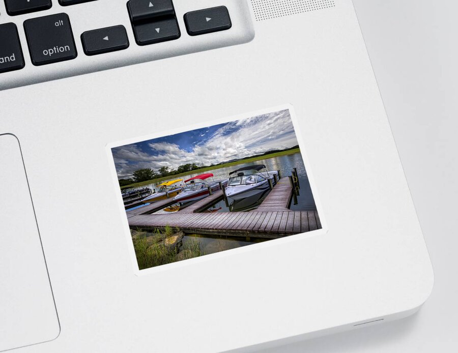 Boats Sticker featuring the photograph Ski Nautique by Debra and Dave Vanderlaan