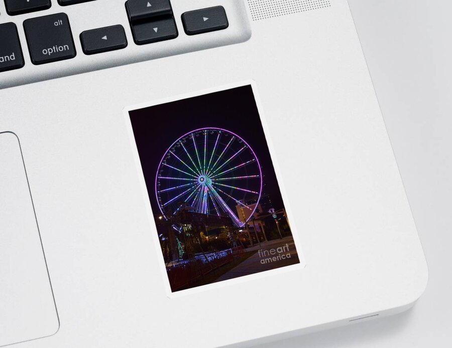 Skywheel Sticker featuring the photograph Sky Wheel New Years Eve 2013 by Kathy Baccari