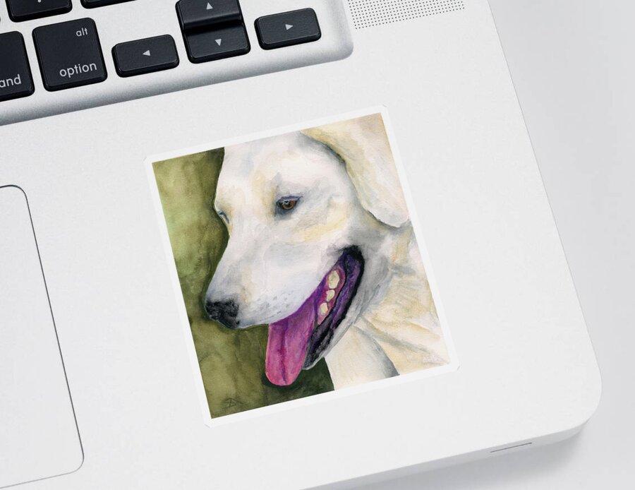 Animals Sticker featuring the painting Smiling Lab by Stephen Anderson