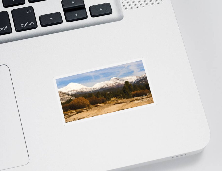 Snow Capped Mountains Paintings Sticker featuring the painting Snow Cap by David Millenheft