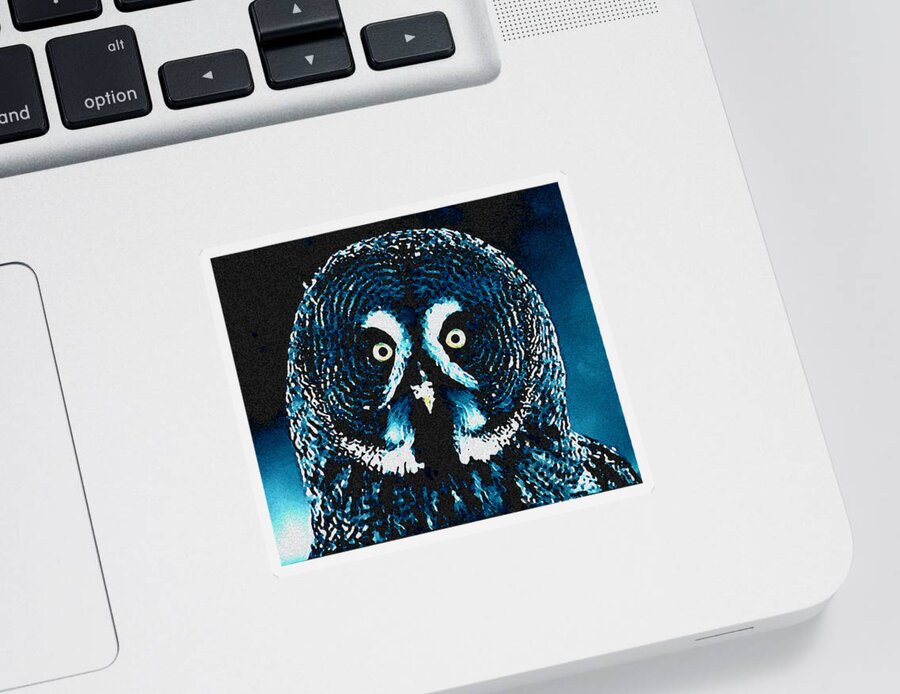 Colette Sticker featuring the painting Snow Owl by Colette V Hera Guggenheim