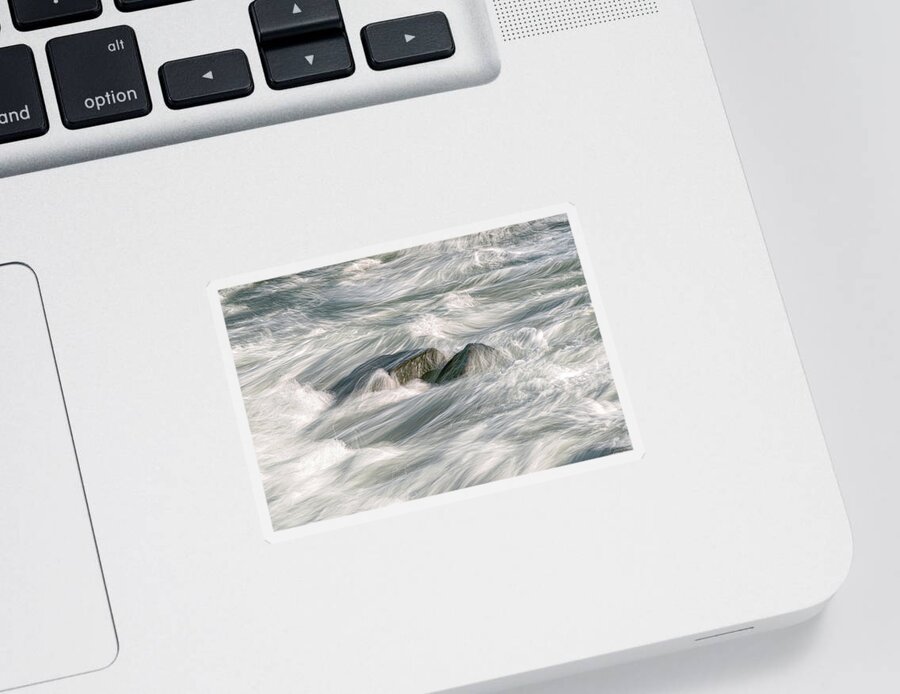 Soft Surf On The Rocks Sticker featuring the photograph Soft Surf on the Rocks by Marty Saccone