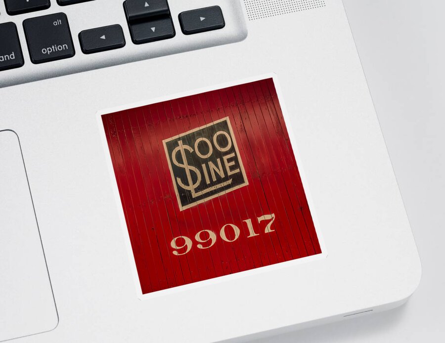 Red Sticker featuring the photograph Soo Line Box Car by Paul Freidlund