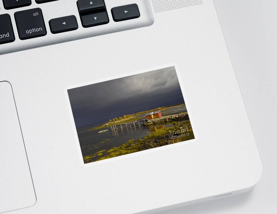 Europe Sticker featuring the photograph Sortland on Vesteralen by Heiko Koehrer-Wagner