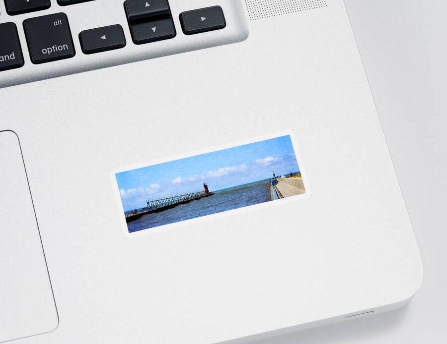 Black River Sticker featuring the photograph South Haven Channel by Michelle Calkins