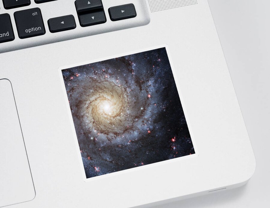 3scape Sticker featuring the photograph Spiral Galaxy M74 by Adam Romanowicz