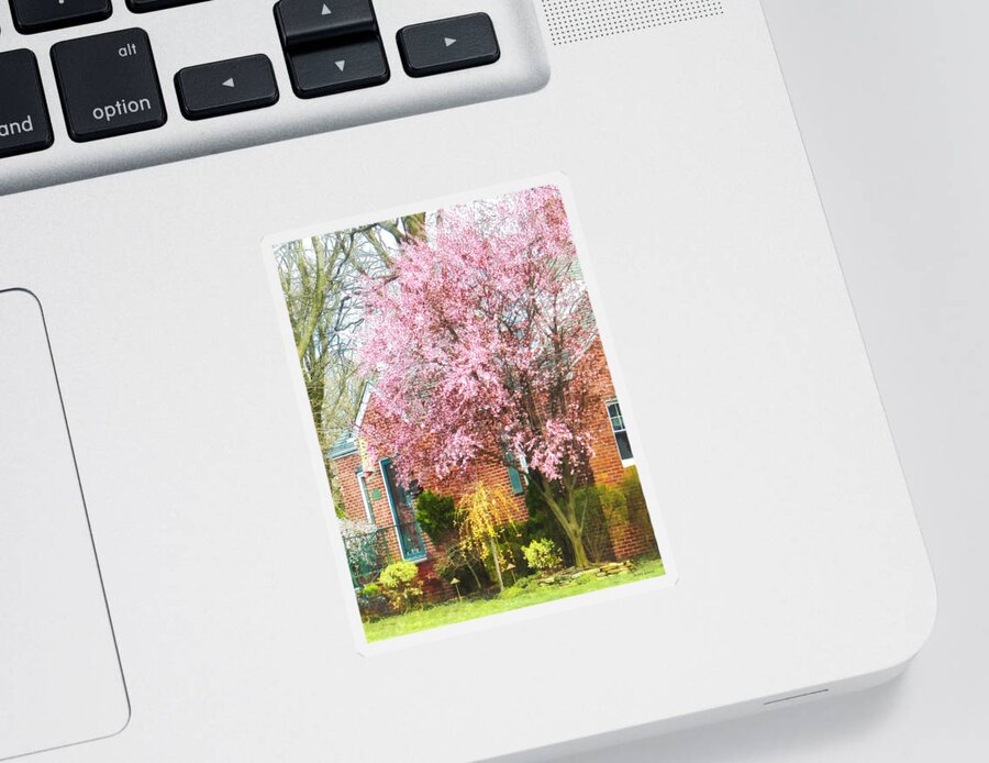 Spring Sticker featuring the photograph Spring - Cherry Tree by Brick House by Susan Savad