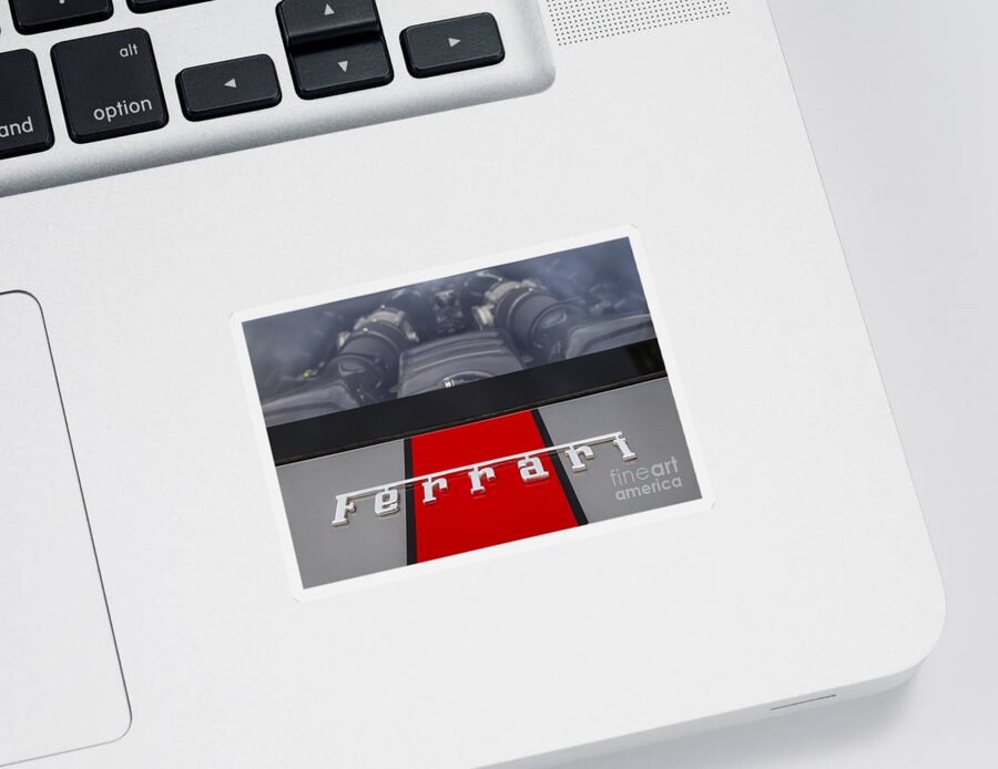Ferrari F430 Sticker featuring the photograph Ferrari Engine by Dennis Hedberg